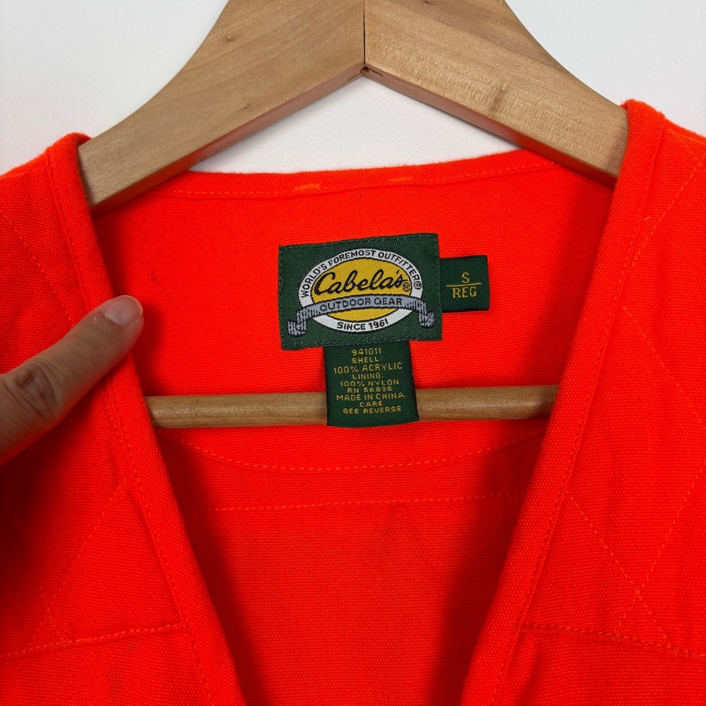 Cabelas Womens Outdoor Hunting Gorpcore Gear Vest Size Small Orange Cargo Pocket - Picture 7 of 10